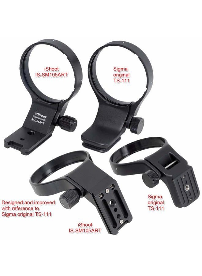 iShoot Lens Collar Tripod Mount Ring Support Holder BracketCompatible with Sigma 105mm f/1.4 DG HSM Art (EF/FX/FE/L Mount) & Sigma 100-400mm f/5-6.3 DG DN OS (E/L Mount) Lens, Bottom is Arca Fit Plate - Image 4