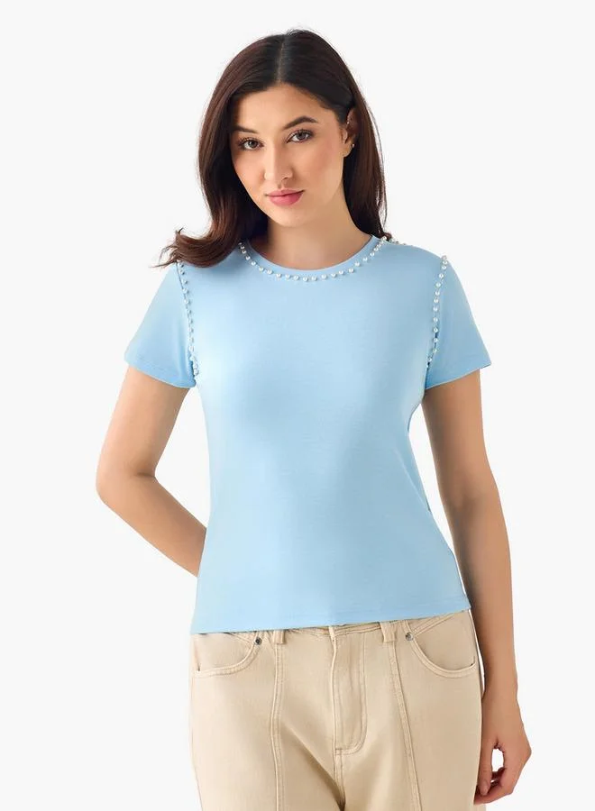 2Xtremz 2Xtremz T-shirt with Pearl Embellishment