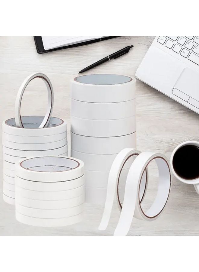 2pcs White Double Sided Tape Strong Adhesive Multi Size For Crafts Stationery Office - Image 3