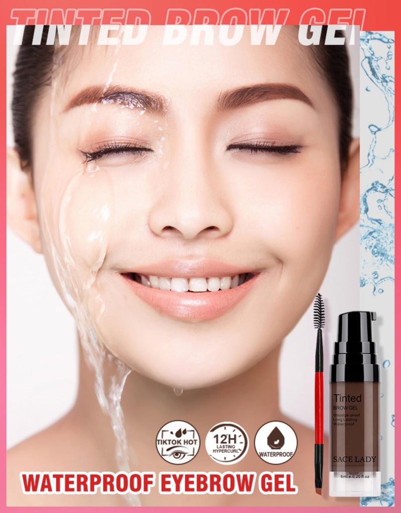 SACE LADY 3D Eyebrow Gel Long Lasting 24 Hours Waterproof Smudge-proof Brow Cream Makeup Kit (ASH BROWN, 0.2Fl Oz) - Image 3