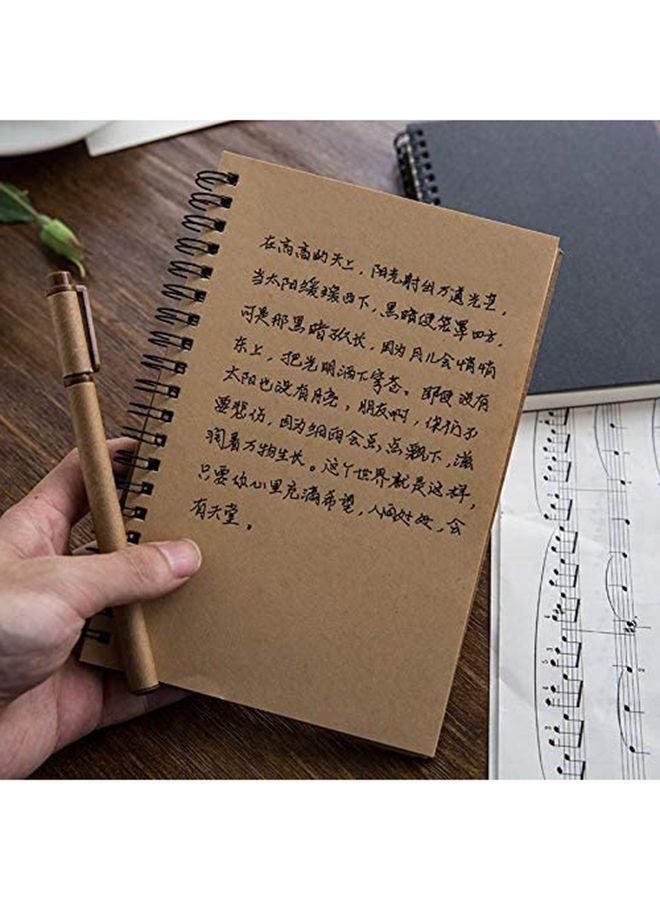 NIBEMINENT Retro Simple Coil Sketch Painting Notepad Brown - Image 2