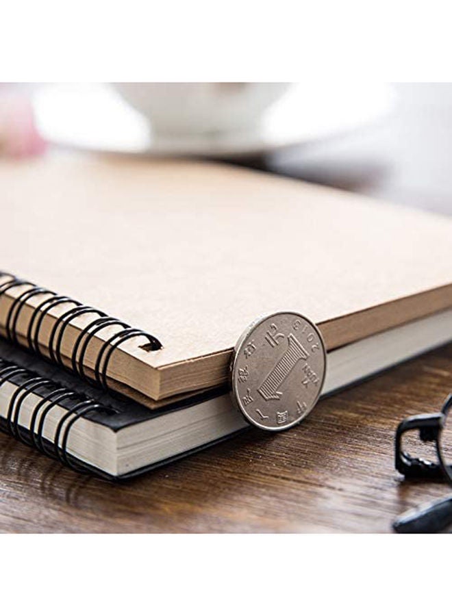 NIBEMINENT Retro Simple Coil Sketch Painting Notepad Brown - Image 3