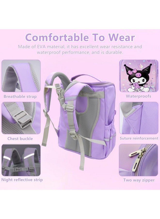 Climberty¬Æ Kuromi Backpack for School Girls Sanrio Kwaii School Backpack Multi Layer Book Bag Burden Relief Student Backpack Travel Backpack School Gift Rakhi Gift for Girls Teens - Image 5