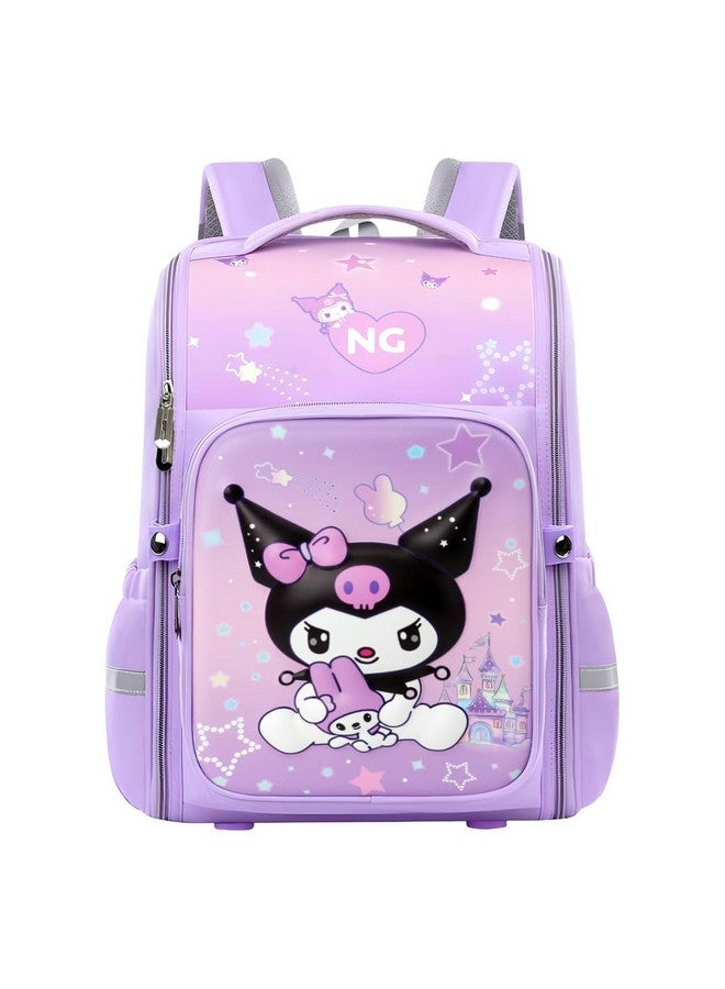 Climberty¬Æ Kuromi Backpack for School Girls Sanrio Kwaii School Backpack Multi Layer Book Bag Burden Relief Student Backpack Travel Backpack School Gift Rakhi Gift for Girls Teens - Image 1