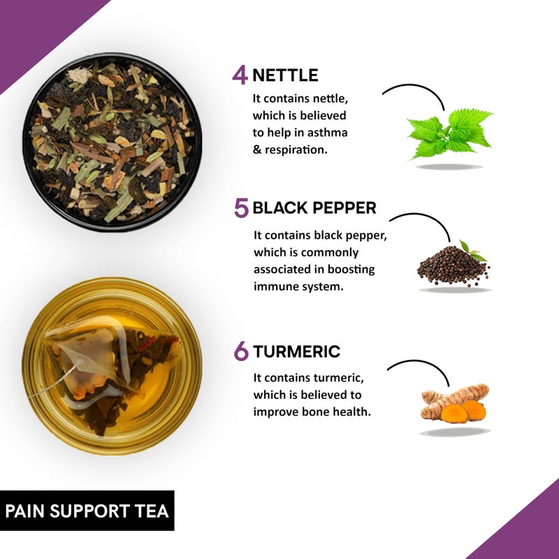 Teacurry Pain Support Tea (6 month Pack, 180 Tea Bags) - Helps with Pain, Headaches & Joint Support - Image 3