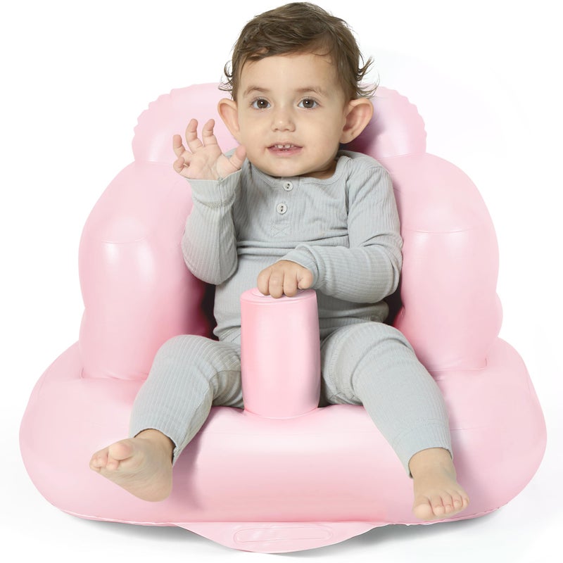 Mink Inflatable Baby Seat for Babies 3 MonthsInfant Floor Seats for Sitting UpPortable Blow Up Baby Chair with Built in Air Pump Ideal for Sitting Up and Learning to Play Pink - Image 2