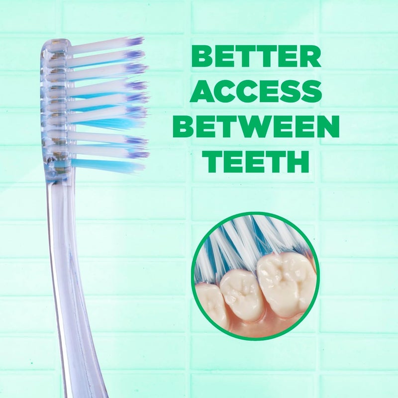 جم فرشاة أسنان Technique Deep Clean بمقبض من نوع Quad-Grip، رأس مدمج وشعيرات ناعمة، عدد 3 قطع، متعددة الألوان - Image 3
