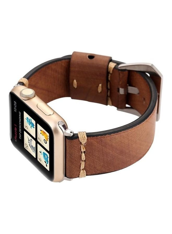 نيبمينينت سوار ساعة بديل بخيوط سميكة لساعة أبل ووتش سيريز 3 و2 و1 مقاس 42 مم كاكي - Image 5