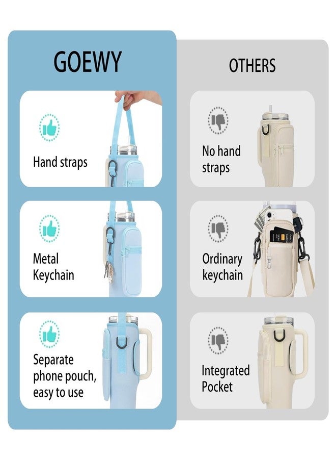 GOEWY Water Bottle Carrier Bag for Stanley 40oz Tumbler with Phone Pocket Water Bottle Holder with Strap Neoprene Water Bottle Pouch for Stanley Cup Accessories - Image 5