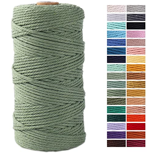 ZXCDINO Avocado Green Macrame Cord 3mm x 109Yards,Colored Cotton Rope Craft Cord Colorful Cotton Cord Twine for Wall Hanging Plant Hangers Crafts Knitting Decorative Projects - Image 1