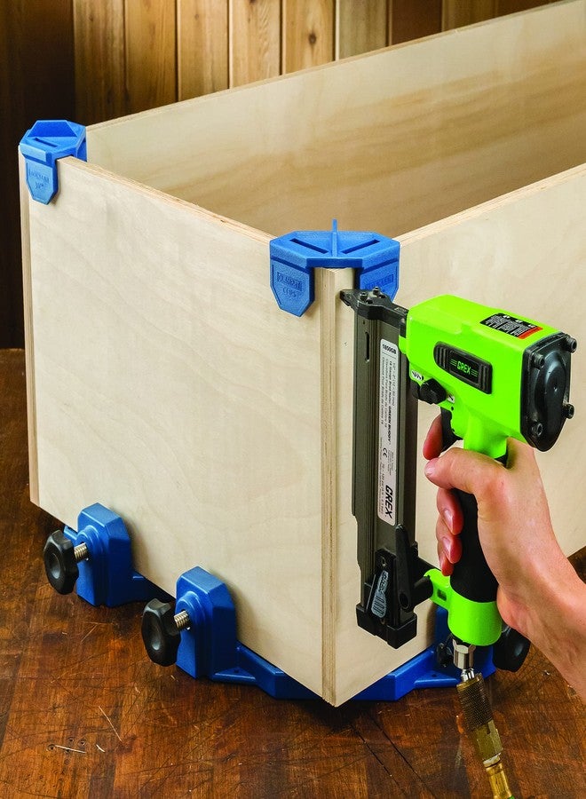 ROCKLER ¾” Quick Grip Corner Clamp Clips (Blue, 4 Pack) - Polypropylene 90 Degree Angle Clamps Clips - Corner Clamps for Woodworking to Lock onto 3/4” Boards - Ideal Corner Tool for Driving Nails & Screws - Image 3
