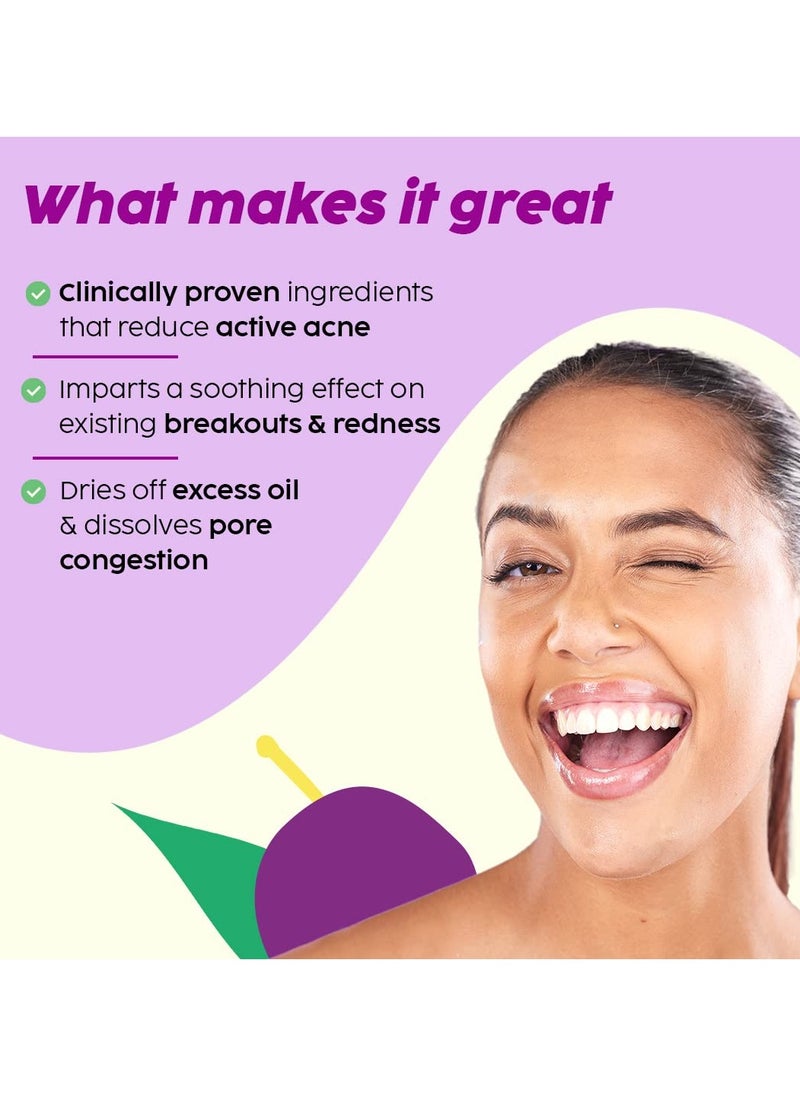 PLIX THE PLANT FIX - Salicylic Acid Jamun Face Wash Cleanser Gel For Active Acne and Oil Control For Breakouts Oily and Acne Prone Skin Women and Men 100 ml - Image 1