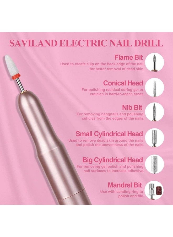 Saviland - Acrylic Nail Kit With Nail Drill Whitepinkclear Acrylic Powder And Liquid Set Acrylic Nail Brush Nail Supplies Nails Kit For Beginner With Everything For Acrylic Nails Art Design Home Diy - Image 1