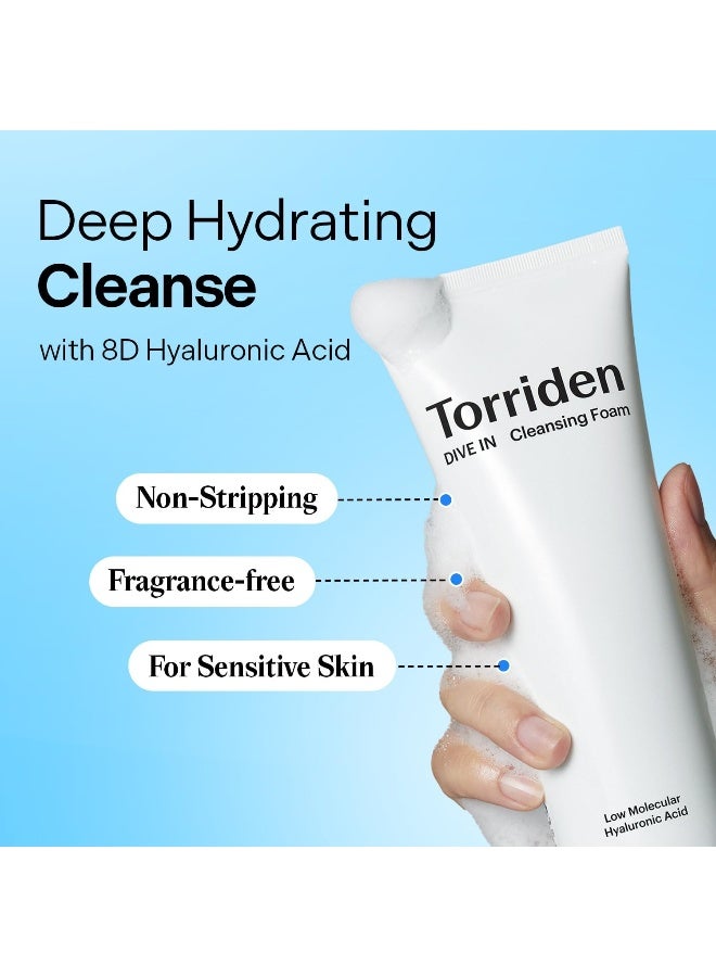 Torriden Dive-In Low Molecular Hyaluronic Acid Cleansing Foam 150Ml — Gentle Ph Balanced Cleanser, Vegan & Cruelty-Free, 5.07 Fl Oz - Image 2