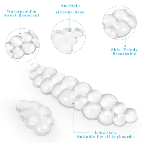 KEPUTAIER Acrylic Transparent Computer Keyboard Stand with Gel Cloud Keyboard and Mouse Wrist Rest, Ergonomic Tilting 3-in-1 Set, Relieves Painful Typing, for Office/Computer/Laptop/Gaming - Image 5