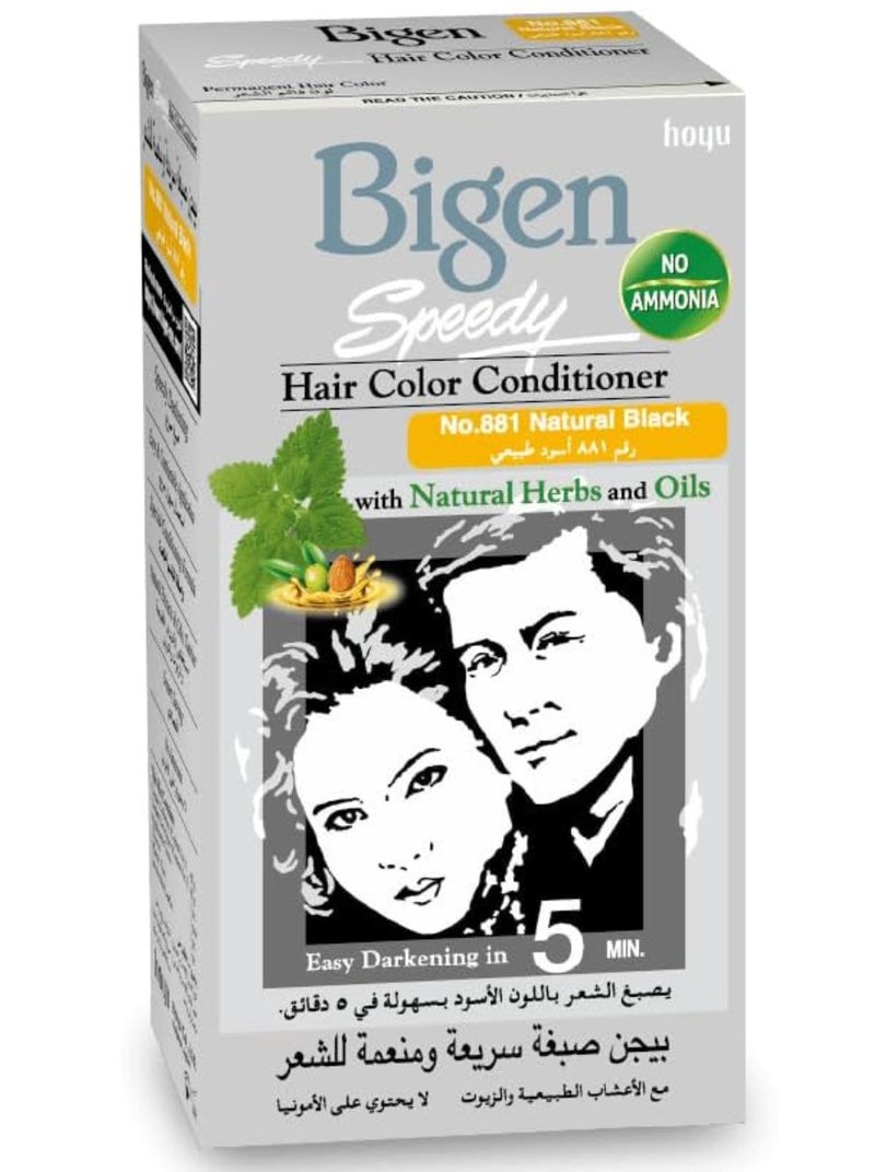 بايجن بلسم سريع ملون للشعر أسود طبيعي 881 - 80 جرام