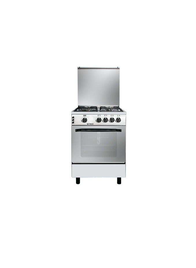 Fresh gas cooker, 4 burners, 60 cm, rainbow, stainless, full ignition, code 7267 - Image 1
