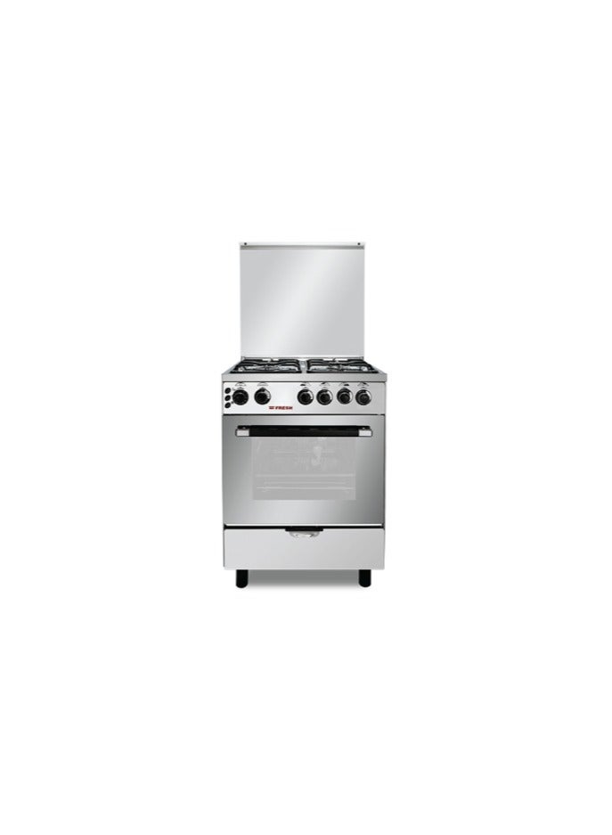 Fresh gas cooker, 4 burners, 60 cm, rainbow, stainless, full ignition, code 7267 - Image 2