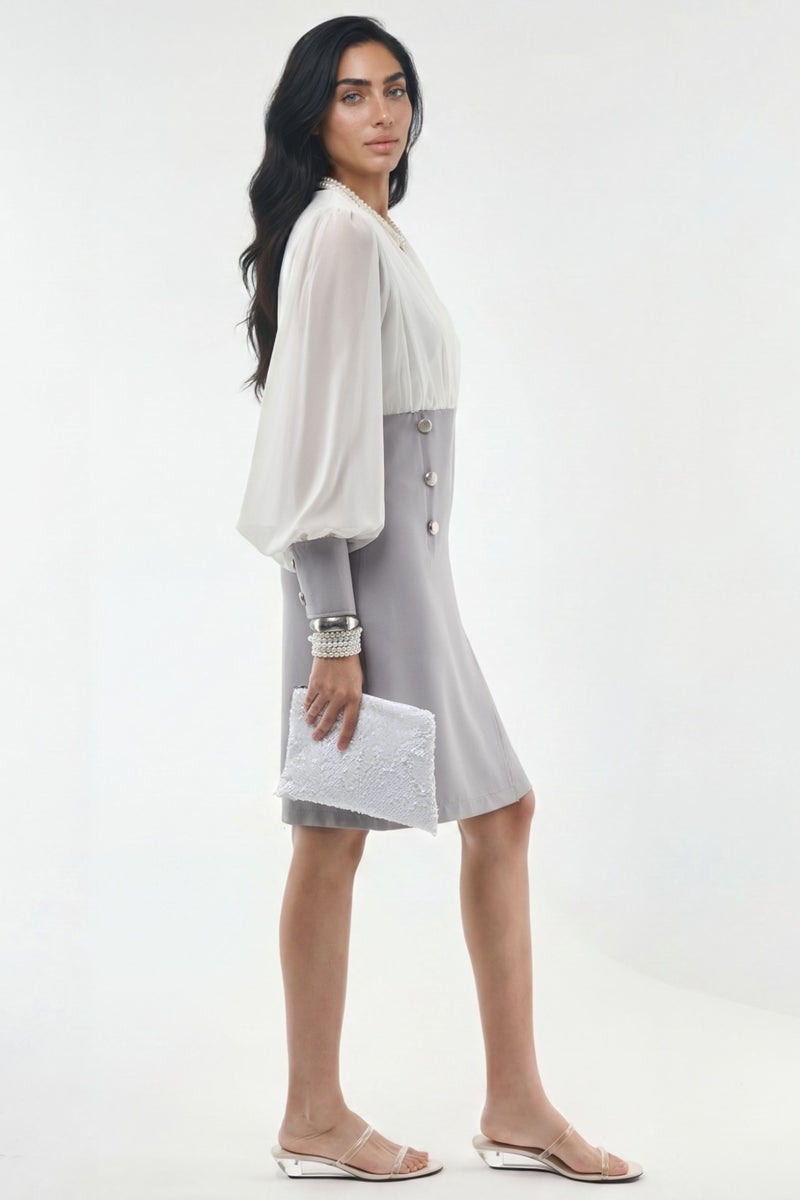 Jennyfer V-neck Color Blocked Mini Dress - Image 2