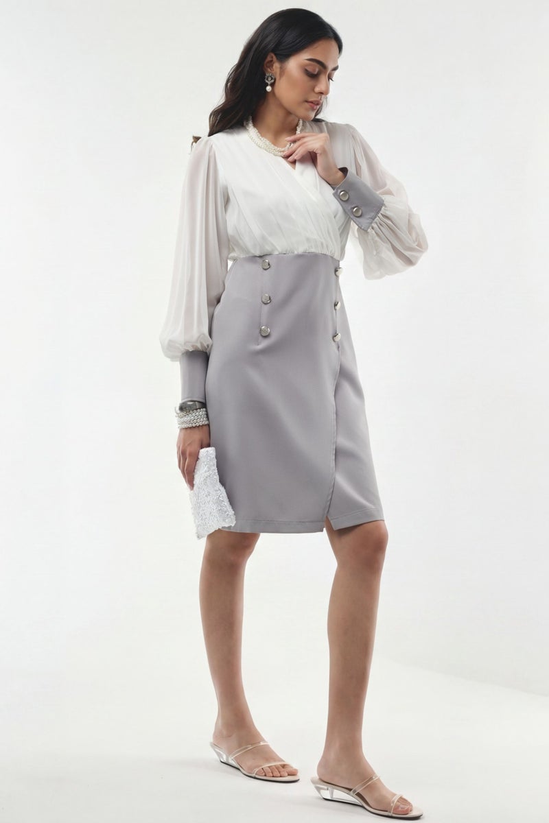 Jennyfer V-neck Color Blocked Mini Dress - Image 4