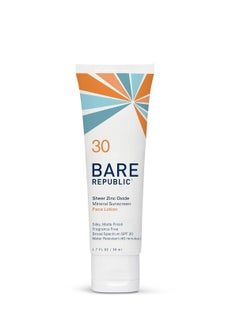 bare republic Bare Republic Mineral Matte Sunscreen SPF 30 Sunblock Face Lotion, Sheer and Light Finish, 1.7 Fl Oz  - Image 1