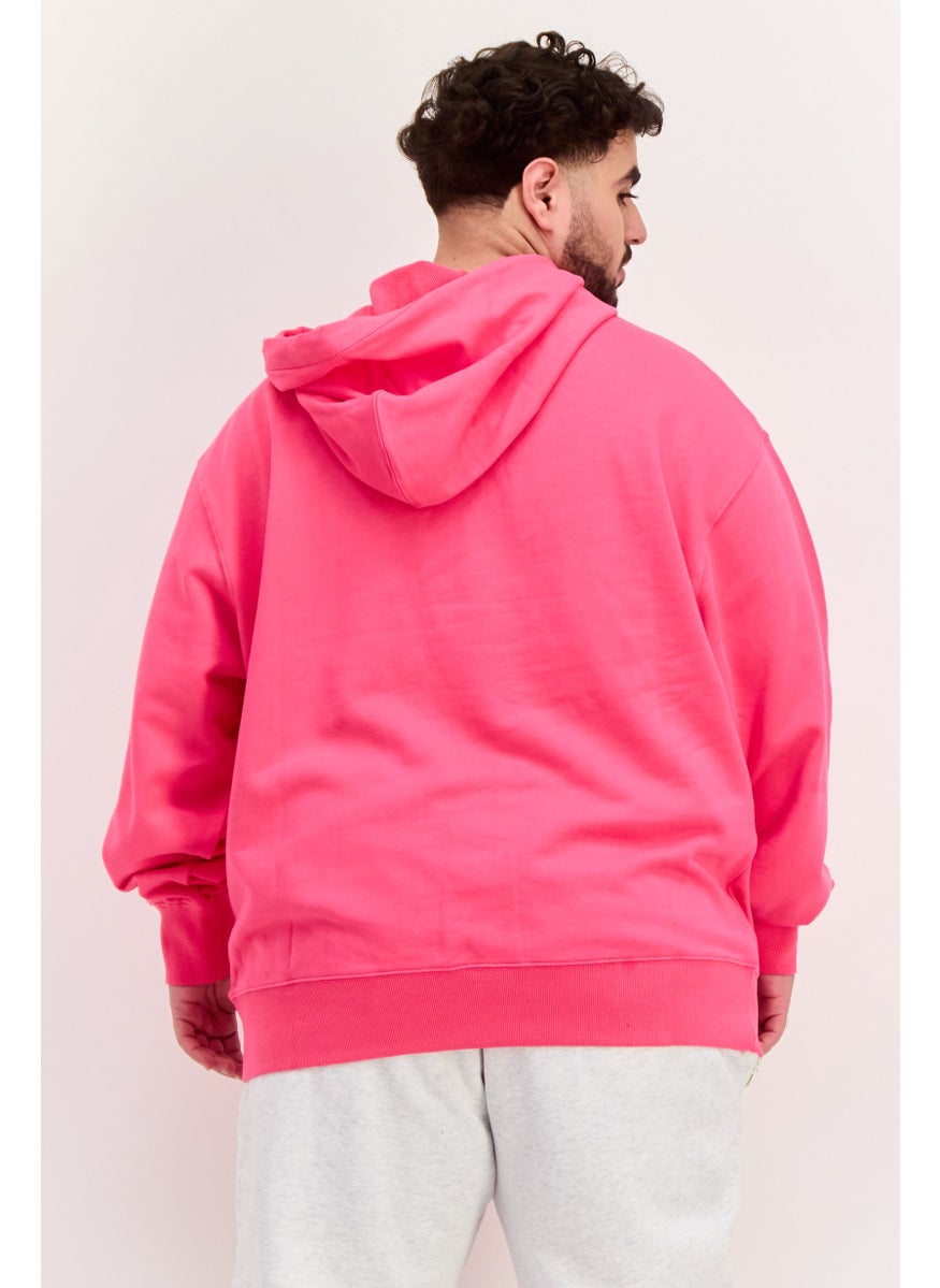 ESPRIT - Men Hoodie Long Sleeve Brand Logo Sweatshirt, Pink - Image 1
