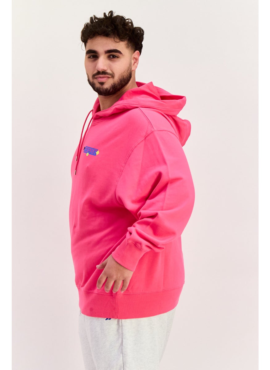 ESPRIT - Men Hoodie Long Sleeve Brand Logo Sweatshirt, Pink - Image 1