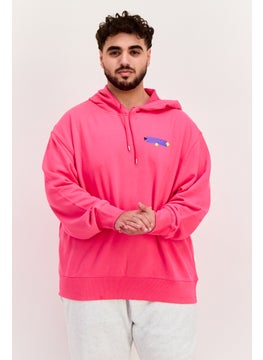 Men Hoodie Long Sleeve Brand Logo Sweatshirt, Pink