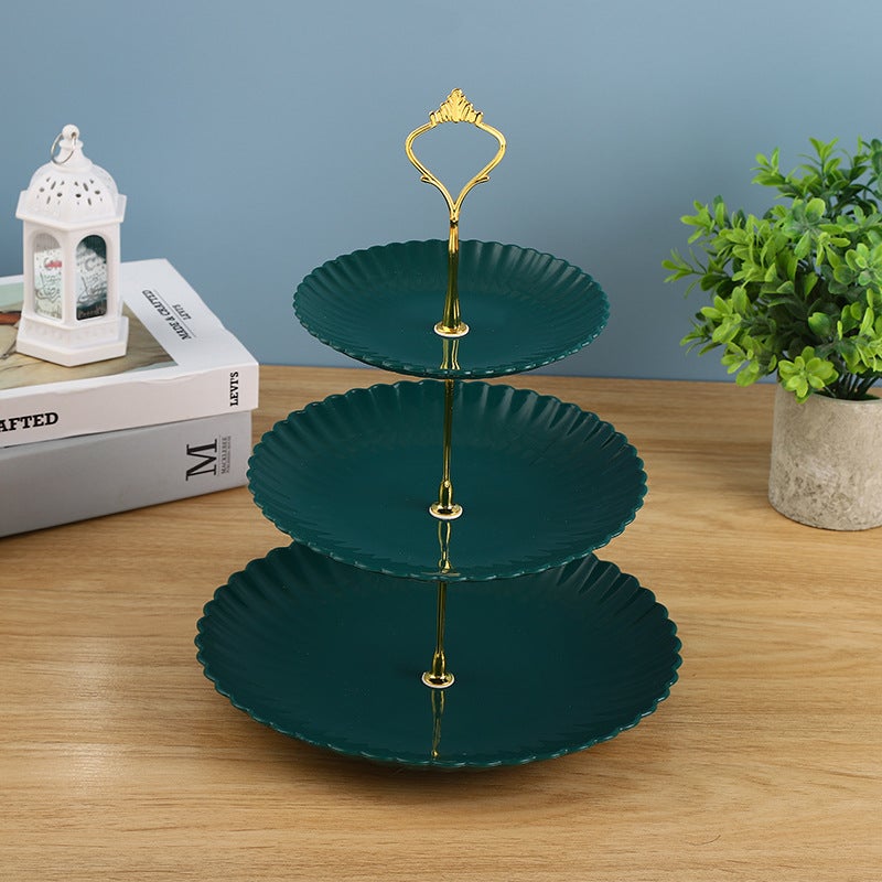 Creative European Afternoon Tea Dessert Tray Dessert Table Decoration Cake Plate Three-Layer Cake Stand Creative Multi-Layer Plastic - Image 2
