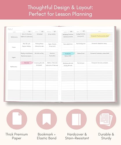 Lamare Teacher Planner 2025-2026 Academic Year – Undated Planner & Lesson Planner Book for Teachers with Class Schedule, Student Info & Weekly Planning - Image 4