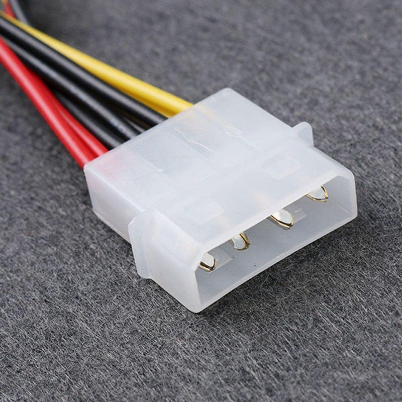 CABLESETC SATA Power Cable Splitter Molex 4pin Male to Serial ATA 15pin x 2 Female Y Cables 15CM,Yellow - Image 1