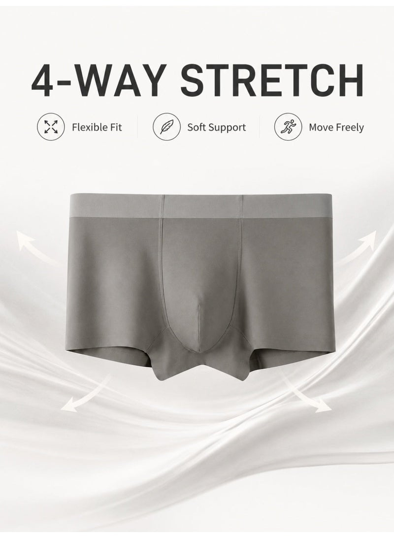 Men's Combed Cotton Boxer Briefs 6 Pack Antibacterial Honeycomb Mesh Crotch Soft Breathable L-3XL Daily Wear - Image 2