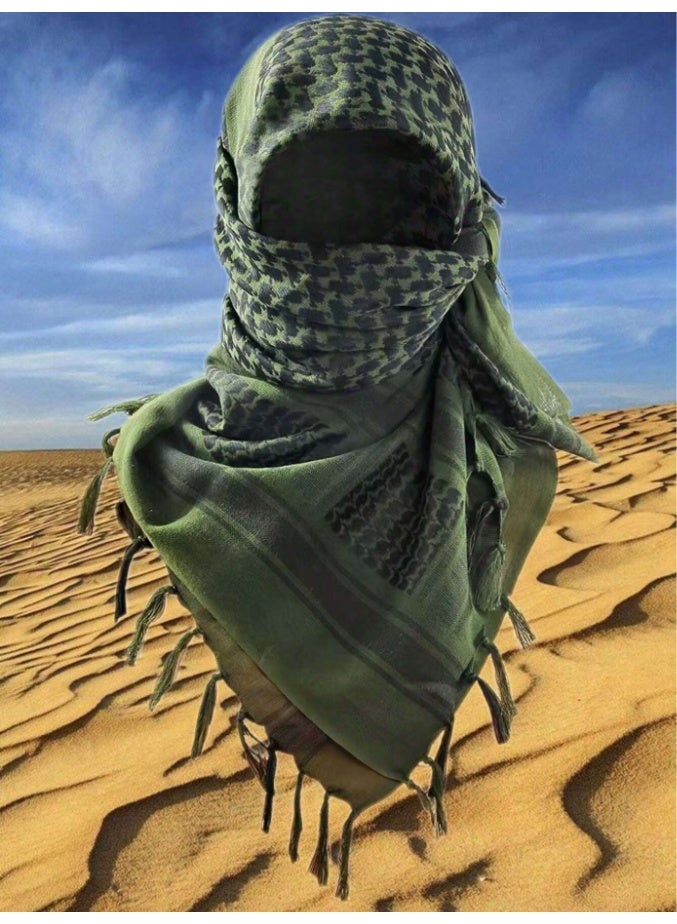 النمط العربي Shemagh لف Keffiyeh الشرق الأوسط الصحراء الوشاح الرجال الأوشاح الرقبة وجه الرأس Arabian110cm * 110cm - Image 1