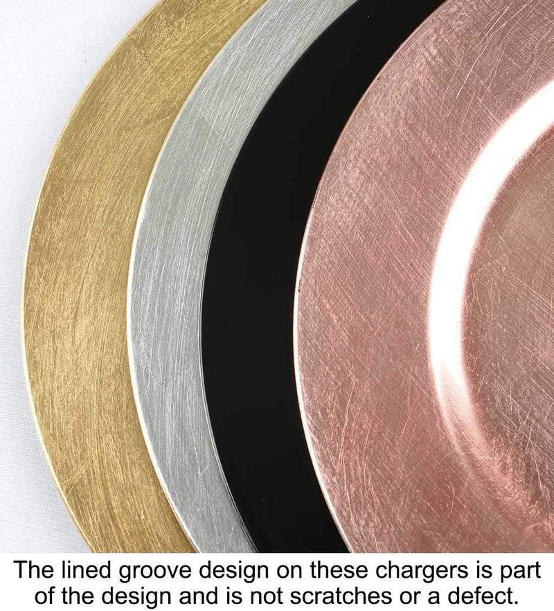 Tiger Chef Round Charger Plates Gold Beaded Dinner Chargers 13inch Wedding Charger Plates 24 Pack - Image 5