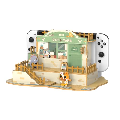 IINE Faceplate Cover for SwitchOLED Dock Cute Cat Bakery SwitchOLED Dock Shell DIY Replacement Shell Compatible with SwitchOLED Dock - Image 1