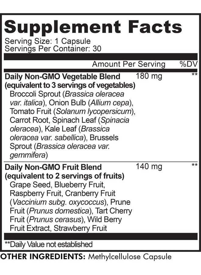Codeage 5 Servings Of Fruits & Veggies Equivalent In 1 Single Capsule Whole Food Nongmo 15 Greens & Fruits Allinone Pill Eat Vegetables For Wellness Vegan Vitamins Supplement 30 Ct  - Image 3
