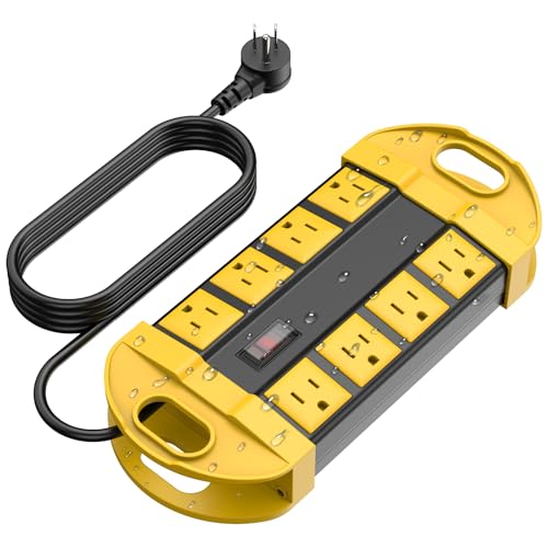CCCEI Outdoor Power Strip Weatherproof with 8 Plug, Waterproof Extension Cord with Multiple Outlets, Christmas Exterior Garden Yard Surge Protector 6FT. - Image 1