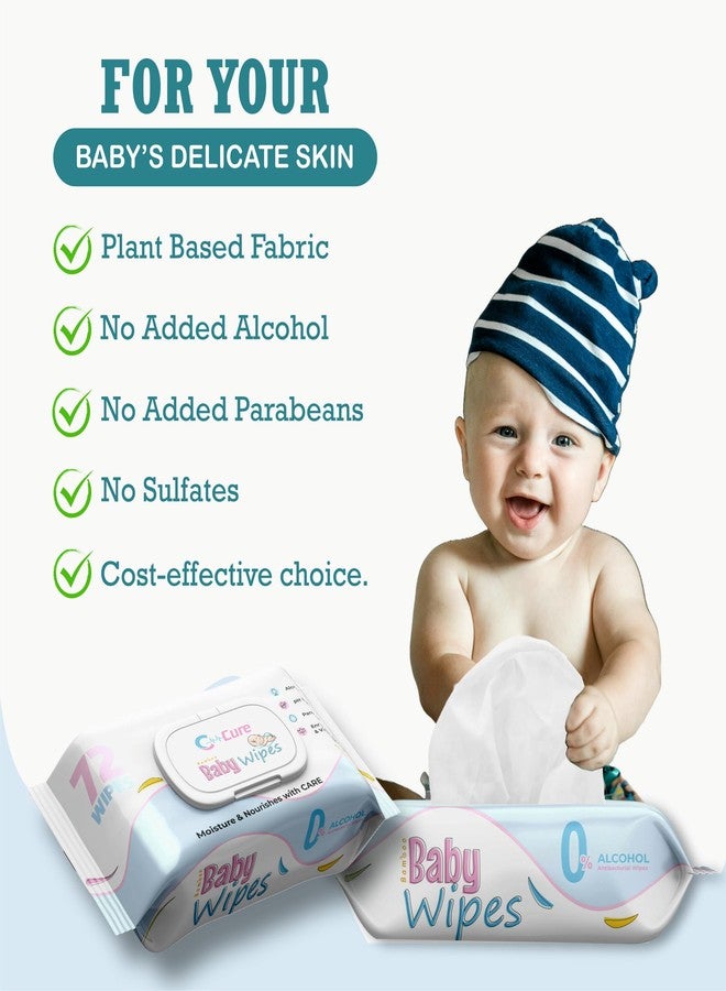 C-Cure® Soft Cleansing Baby Wipes with Organic Bamboo-Based Wipes for Newborn Baby Pack with Lid | Pack of 1 - 72 Wipes | Extra Thick & Moist Wet Wipes for Baby's | Enriched With A Goodness of Aloe Vera, Vitamin E Wipes for Kids. - Image 2