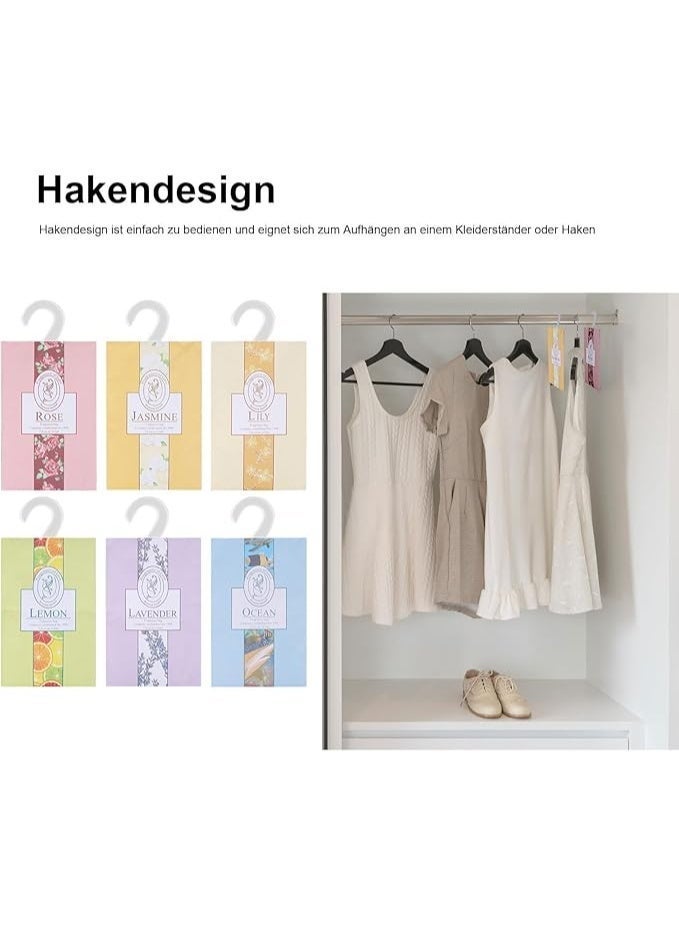 منعشات خزانة الملابس ، 12 حزمة أكياس كيس العطر مع كيس معلق ، العلاج بالعطر اللافندر الياسمين زهرة المحيط الليمون للدراج خزانات غرفة خزانة الملابس حمامات رف أحذية السيارة - Image 5