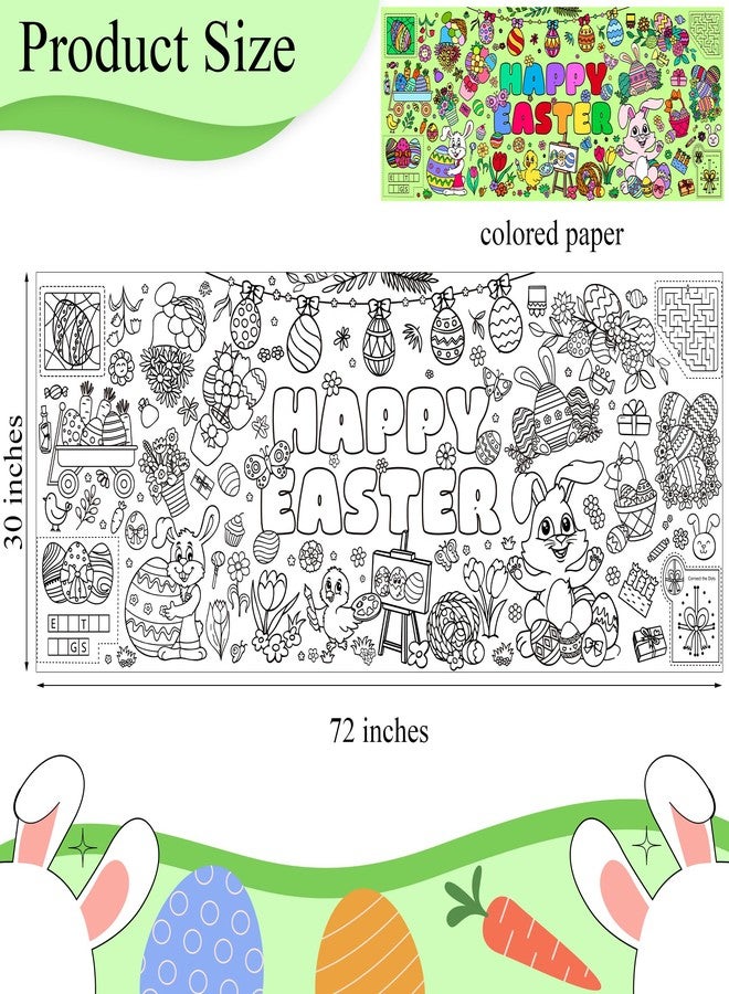 Yuronam Easter Giant Coloring Poster 30 x 72 Inches Jumbo Coloring Tablecloth Easter Crafts for Kids School Home Party Supplies Decoration - Image 2