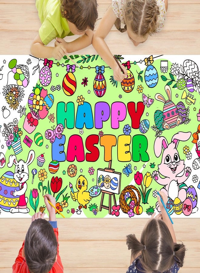Yuronam Easter Giant Coloring Poster 30 x 72 Inches Jumbo Coloring Tablecloth Easter Crafts for Kids School Home Party Supplies Decoration - Image 1