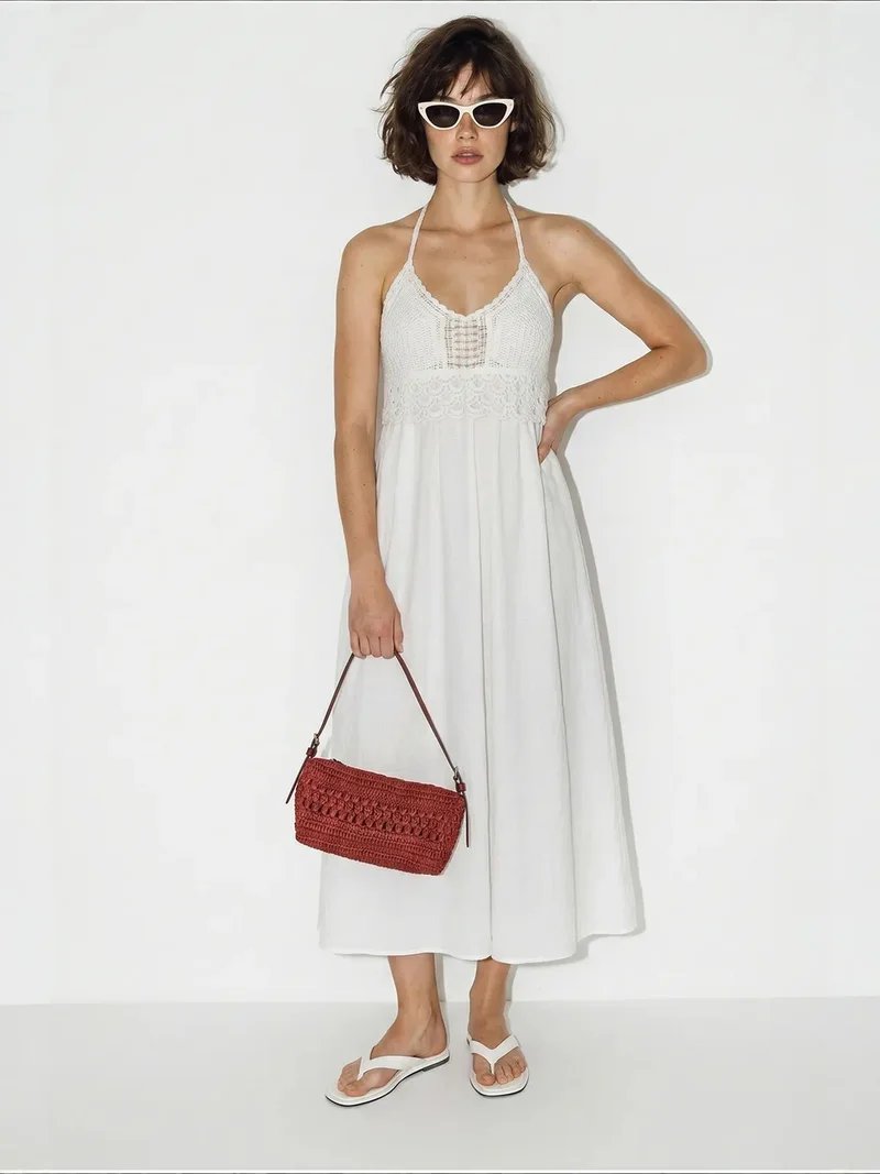 LUCCI Halter Lace A-Line Midi Dress