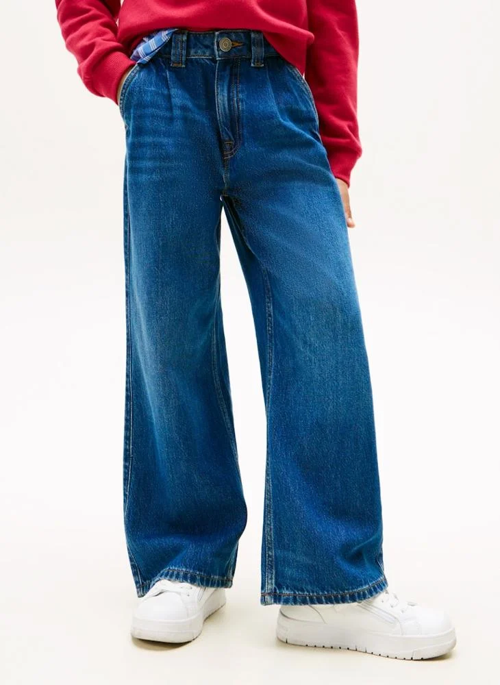 تومي هيلفيغر Kids Denim Mabel Pleats Jeans