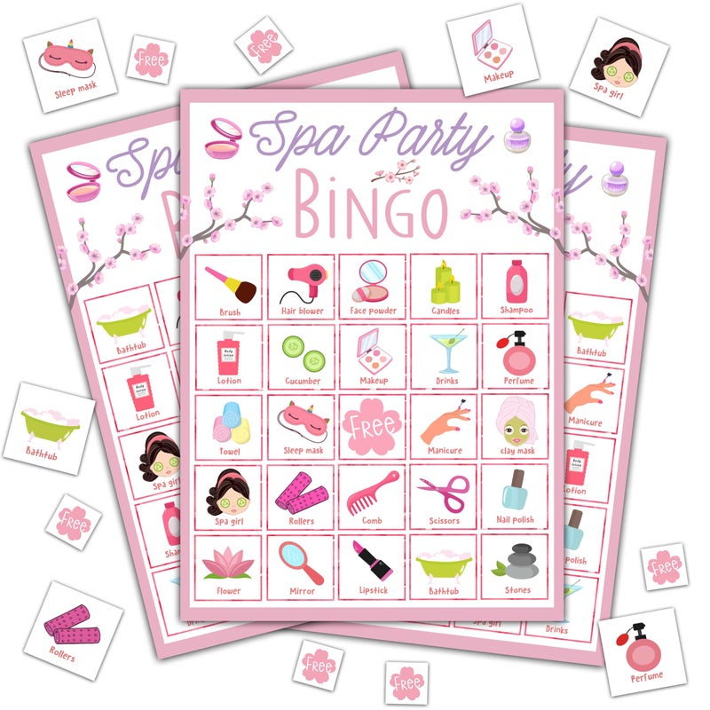 Disfuco Spa Bingo Game Sleepover Party Games for Adults Slumber Party Favors 24 Players - Image 3