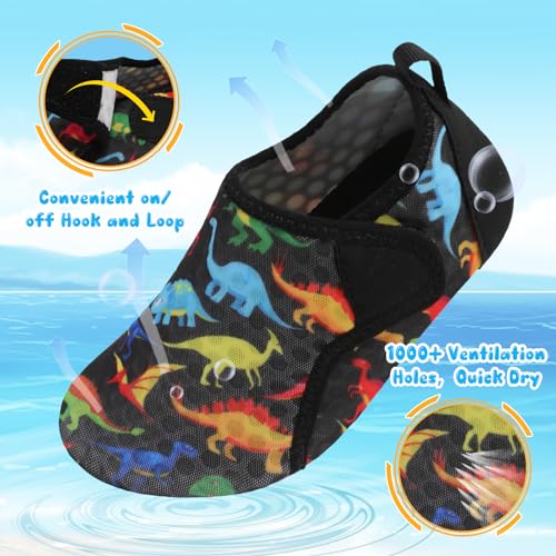 Besroad Toddler Boys Girls Water Shoes Breathable Qucik Dry Sport Beach Aqua Socks Lightweight Barefoot Flexible Dinosaur 8-8.5Toddler - Image 3