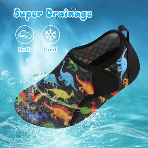 Besroad Toddler Boys Girls Water Shoes Breathable Qucik Dry Sport Beach Aqua Socks Lightweight Barefoot Flexible Dinosaur 8-8.5Toddler - Image 5