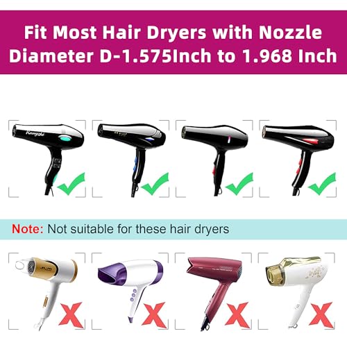 KingKam Collapsible Silicone Hair Dryer Diffuser - Travel and Easy Storage - Fit Most Hair Dryers with Nozzle Diameter D-1.575Inch to 1.968 Inch (4-5cm) - Pink - Image 3