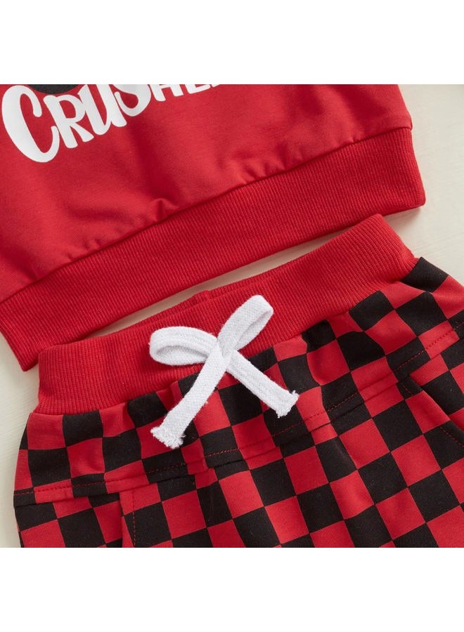 BeQeuewll Baby Boy Valentines Day Outfit Heart Lover Crusher Truck Valentine Sweatshirt Pants Set Toddler Boys Spring Outfits, Red, 6-12 Months - Image 5