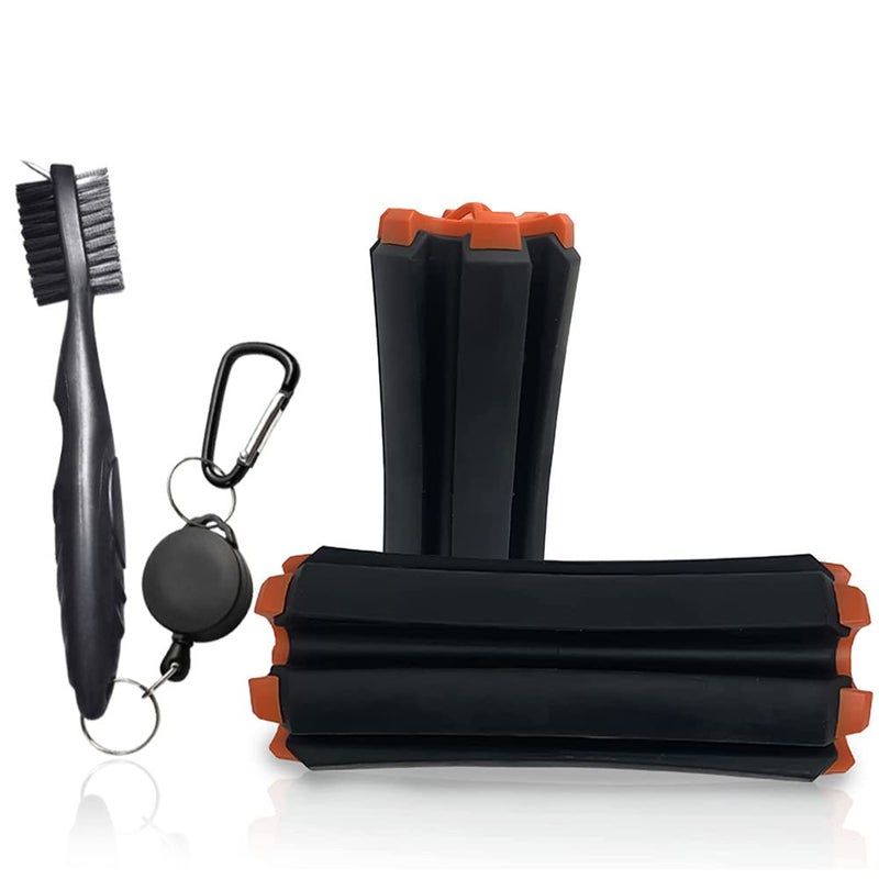 Mobile Pro Shop Golf Club Carrier with Built-in Cleaning Brush â€“ Portable Holds up to 6 Clubs, Keeps Your Clubs Dry, Visible & Organized â€“ Premium Golf Club Organizer (Black/Orange) - Image 1