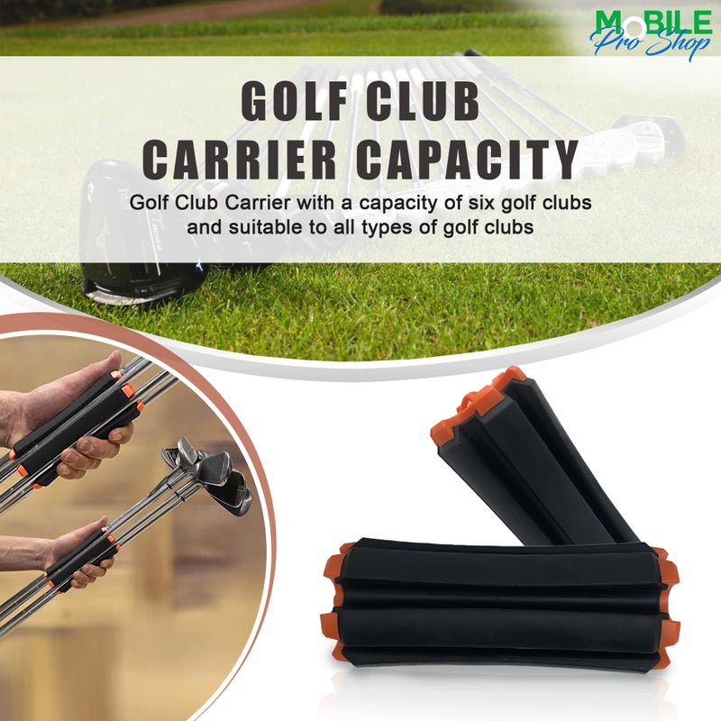 Mobile Pro Shop Golf Club Carrier with Built-in Cleaning Brush â€“ Portable Holds up to 6 Clubs, Keeps Your Clubs Dry, Visible & Organized â€“ Premium Golf Club Organizer (Black/Orange) - Image 5